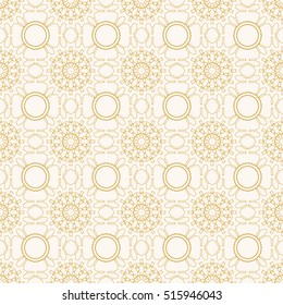 Vector seamless pattern. Golden decorative design template. Creative abstract background.