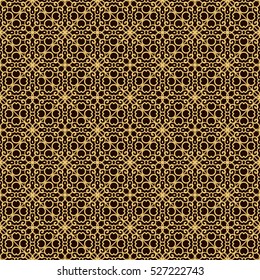 Vector seamless pattern. Golden decorative design template. Creative luxury background.