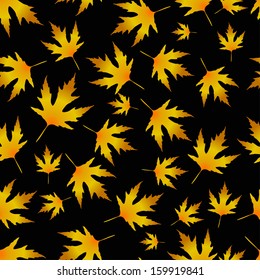 Vector seamless pattern with golden leaves