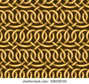 Vector seamless pattern of golden ribbons