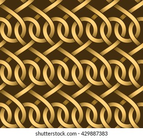 Vector seamless pattern of golden ribbons
