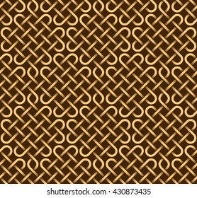 Vector seamless pattern of golden ribbons