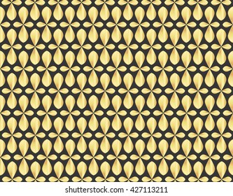 Vector seamless pattern. Golden stylish texture. Repeating geometric shapes with volume