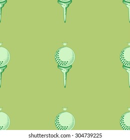 Vector seamless pattern. Pattern with golf elements background. Golf - seamless background. Background for use in design, web, packing, textile. golf  ball