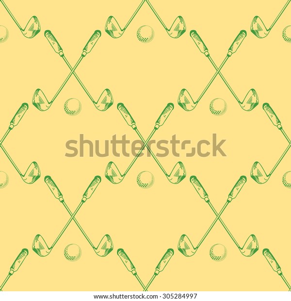 Vector Seamless Pattern Pattern Golf Elements Stock Vector (Royalty