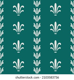 Vector seamless pattern in Gothic style. Plant elements, vertical design, green. Wallpaper, wrapping, paper, textiles.