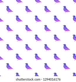 Vector seamless pattern with gradient bird symbols.