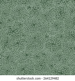 Vector seamless pattern of  gradient green foliage on dark emerald color background