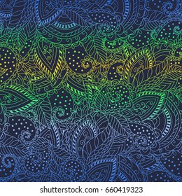 Vector seamless pattern with gradient ornament