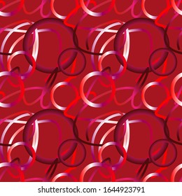 Vector seamless pattern with gradient red shapes. Vector design of tile, carpet, tablecloth fabric, cushion, pillow, bags, cover. 