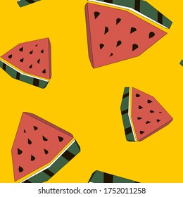 Vector seamless pattern with grafic watermelon for backdrop, textile and cover