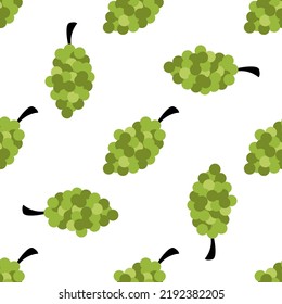 Vector seamless pattern with grapes. Fruit pattern