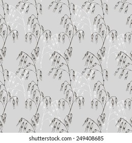 Vector seamless pattern with grass. Hand drawn vector illustration.