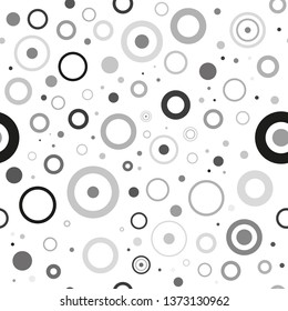 Vector seamless pattern. Gray circles on a white background.