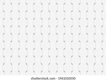 Vector seamless pattern with gray line wawes. Endless texture on white background