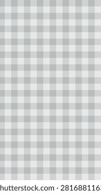 Vector seamless pattern with a gray and white checkered design. The pattern features evenly spaced squares creating a classic, timeless look suitable for backgrounds.
