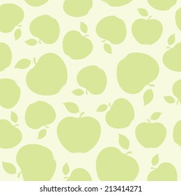 vector seamless pattern with green apples