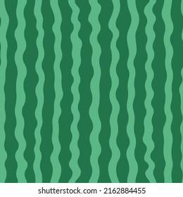 Vector seamless pattern. Green curved stripes on a green background. Simple watermelon print.