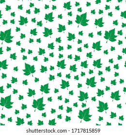 Vector seamless pattern, green foliage. Stock illustration for backgrounds, textiles and packaging.