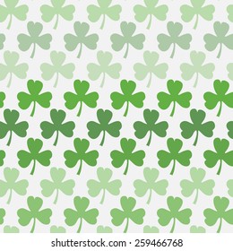 Vector seamless pattern with green leaf clover on a white background