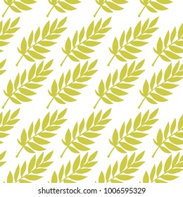 Vector seamless pattern with green leaves