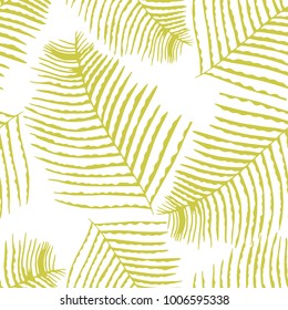 Vector seamless pattern with green leaves