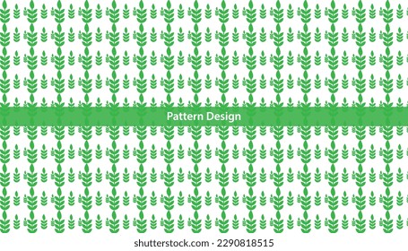 Vector seamless pattern green leaves on white background . Vector illustration .