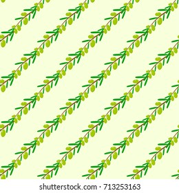 Vector seamless pattern of green olives. Beautiful design elements, perfect for prints and patterns.