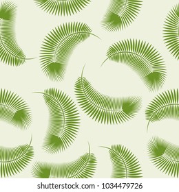 vector seamless pattern of green palm leaves