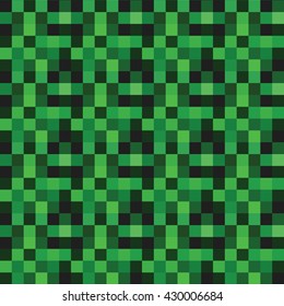 Vector Seamless pattern  with green pixels