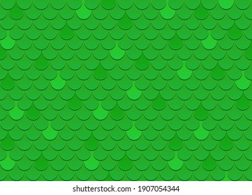 Patrón de vectores sin fisuras de tejas de techo verde. Fondo de textura verde del techo de herpes zóster. Tejas verdes para la cubierta de la casa. Ilustración vectorial.