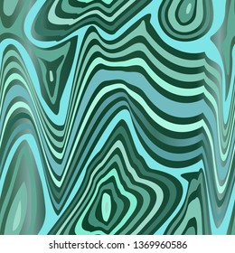 Vector of seamless pattern with green wavy stripes.Malacitte