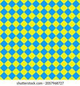 Vector of seamless pattern with green and yellow geometric rhombus shapes tiling. checkered texture.