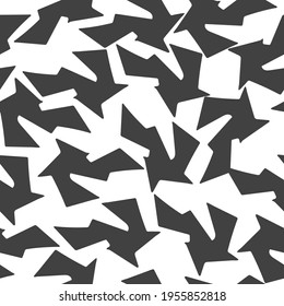 Patrón vectorial sin fisuras con forma geométrica dibujada a mano gris y blanca sobre fondo blanco para textiles, baldosas, ropa, cuadernos, papel tapiz