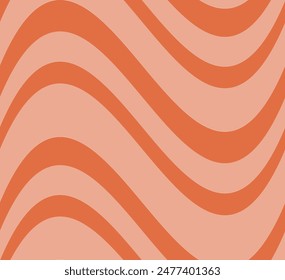 Vector seamless pattern of groovy retro cartoon waves background