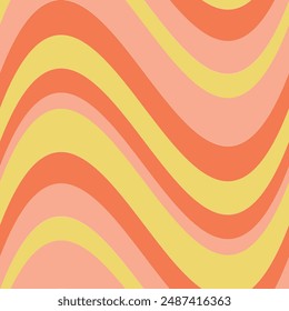 Vector seamless pattern of groovy wavy background