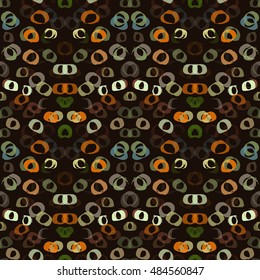 Vector seamless pattern of grunge spots and circles.