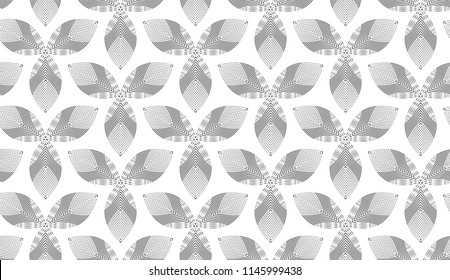 Vector seamless pattern in guilloche style. Grey background for card, flyer, certificate, blank design