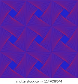 Vector seamless pattern in guilloche style. Color background with rectangles and optical blending