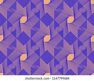 Vector seamless pattern in guilloche style. Color background with optical blending