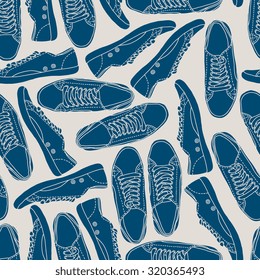 Vector seamless pattern with gym shoes