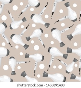 vector seamless pattern with hair dryers