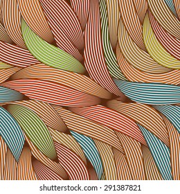 Vector seamless pattern of hair strands