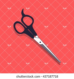 Vector seamless pattern with hairdressing tools. barbershop background