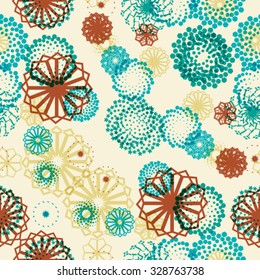 Vector Seamless Pattern . Halftone Dots and Spirals 