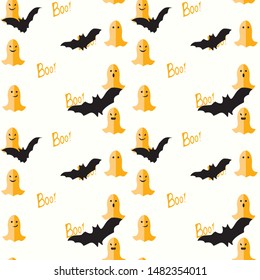 Vector seamless pattern with Halloween. Seamless background for textiles, fabrics, covers, wallpapers, print, gift wrapping and scrapbooking.