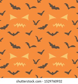 Vector seamless pattern with Halloween. Seamless background for textiles, fabrics, covers, wallpapers, print, gift wrapping and scrapbooking.
