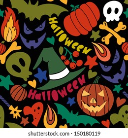 Vector seamless pattern "Halloween". Seamless pattern can be used for wallpaper, pattern fills, web page background,surface textures.