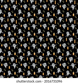 Vektornahtloses Muster für Halloween . Weihnachtshintergrund für Stoffe, Papier, Textilien, Geschenkpackung