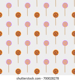 Vector seamless pattern for halloween party  in orange and violet colors. Endless texture can be used for wallpaper, fills, web page,background,surface